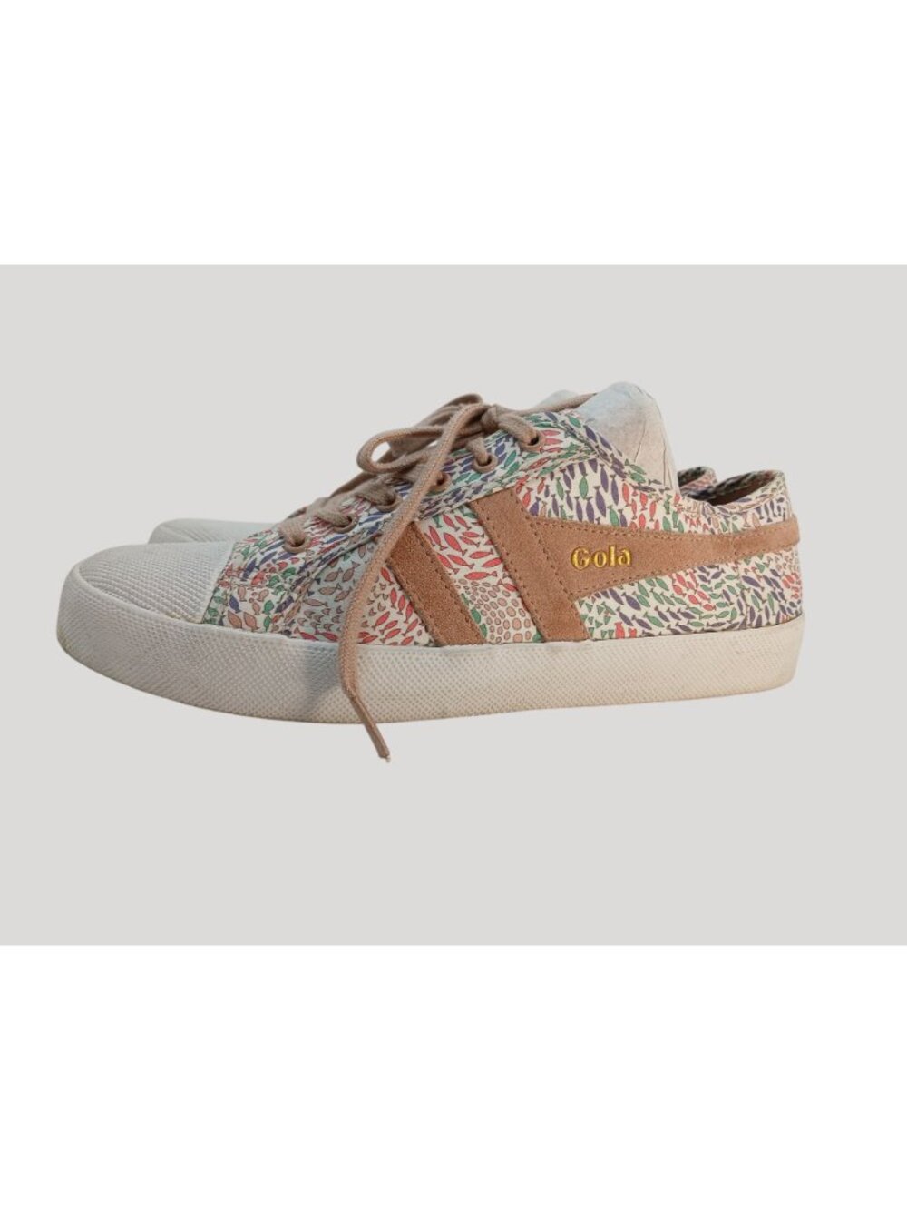 Sold------Gola x Liberty Fish Print Sneakers US 10 EUR 41 Coasters Fabric Upper - Picture 2 of 14